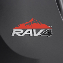 Adesivo decalcomania montagne sul badge Toyota Rav4 posteriore 2
 3