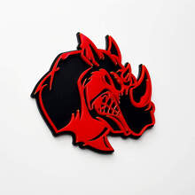 Distintivo con logo 3D Rhino Angry - Emblema parafango personalizzato per auto, camion e SUV
 2