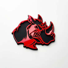 Distintivo con logo 3D Rhino Angry - Emblema parafango personalizzato per auto, camion e SUV
 3