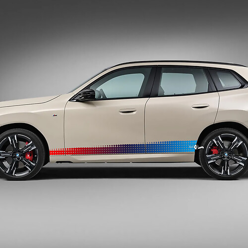 Kit decalcomanie M per strisce sfumate per porta laterale BMW X3 2024 - Grafica in vinile personalizzata per G01 e F25
