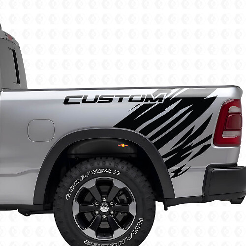 Kit di adesivi laterali posteriori in stile grunge personalizzato per Dodge Ram