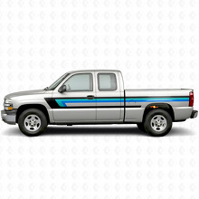 Strisce Retro in Vinile per Parte Superiore della Finestratura e Lati del Cassone per Chevrolet Silverado 1500 GMT800 1999-2007_2