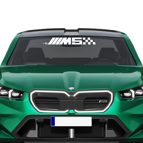 Decalcomania per parabrezza a scacchi Racing con logo M per BMW Serie 5 G60 M5 G90
