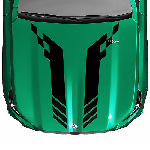 Decalcomania per parabrezza a scacchi Racing con logo M per BMW Serie 5 G60 M5 G90
