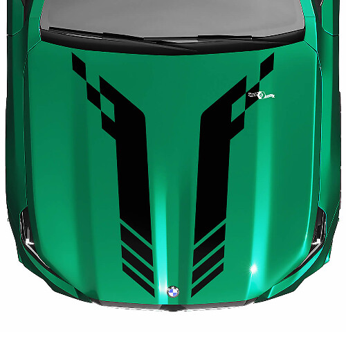 Decalcomania per parabrezza a scacchi Racing con logo M per BMW Serie 5 G60 M5 G90

