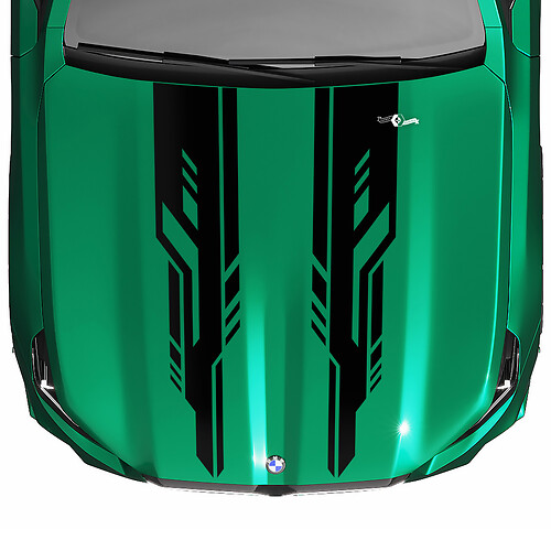Decalcomania per cofano dall'aspetto moderno a strisce Racing per BMW Serie 5 G60 M5 G90
