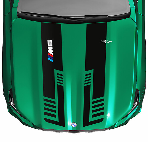 Decalcomania per cofano a strisce con bandiera a scacchi o effetto stroboscopico per BMW Serie 5 G60 M5 G90
