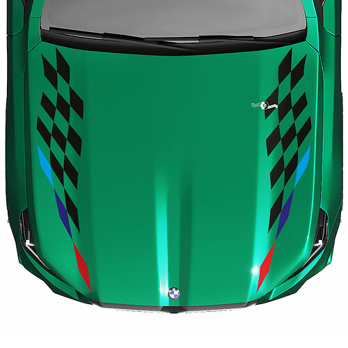 Decalcomania per cofano con bandiera a scacchi Stripes Racing M Colors per BMW Serie 5 G60 M5 G90
