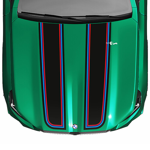 Decalcomania per cofano con bandiera a scacchi Stripes Racing M Colors per BMW Serie 5 G60 M5 G90
