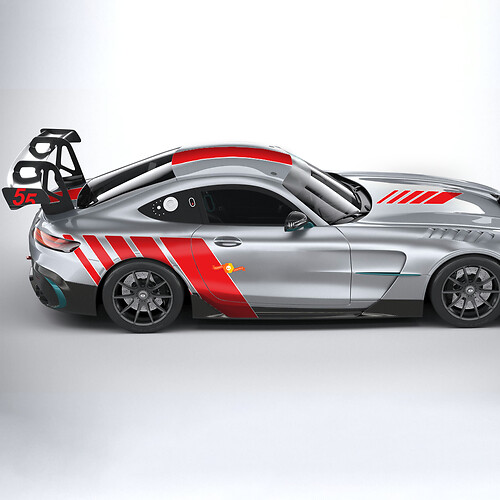 Mercedes Benz AMG GT Edition 55 Kit parabrezza per tetto cofano laterale Decalcomanie Adesivi grafici in vinile
