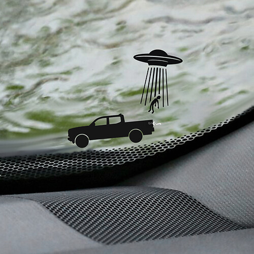 Tacoma UFO parabrezza adesivo per angolo uovo di Pasqua - grafica in vinile personalizzata per camion Toyota Tacoma
