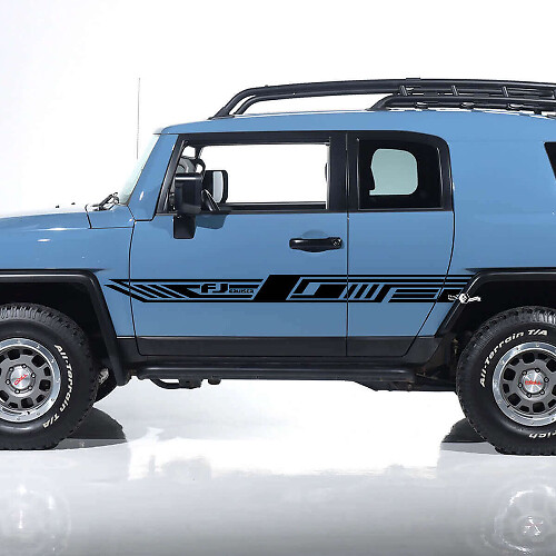 Adesivo Vinilico Strisce Geometriche con Logo FJ per Portiera laterale Toyota FJ Cruiser