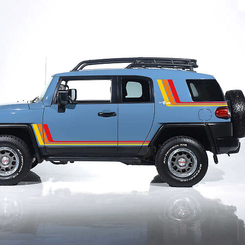 Kit di Adesivi in Vinile Vintage Retro a Strisce Laterali per Toyota FJ Cruiser