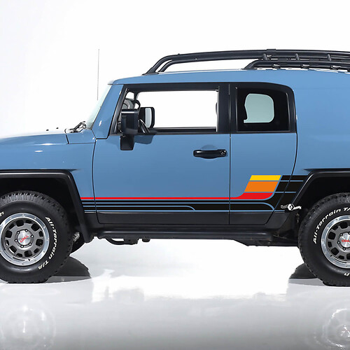 Grafica adesivi per decalcomanie laterali a strisce retrò vintage - adatta per Toyota FJ Cruiser 2
