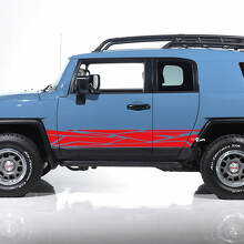 Toyota FJ Cruiser Side Door Stripes Decalcomanie Adesivi Grafica - Kit in vinile personalizzato
 2