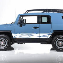 Toyota FJ Cruiser Side Door Stripes Decalcomanie Adesivi Grafica - Kit in vinile personalizzato
 3
