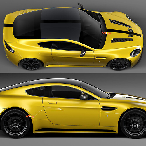 Autoadesivi delle decalcomanie del vinile del tronco del tetto del cofano a strisce F1 del corpo intero Aston Martin V8 Vantage Coupe

