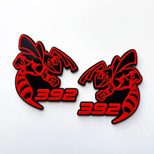 Hornet Bee 392 Distintivo 3D Emblema dei distintivi del parafango grigio vs rosso
 4