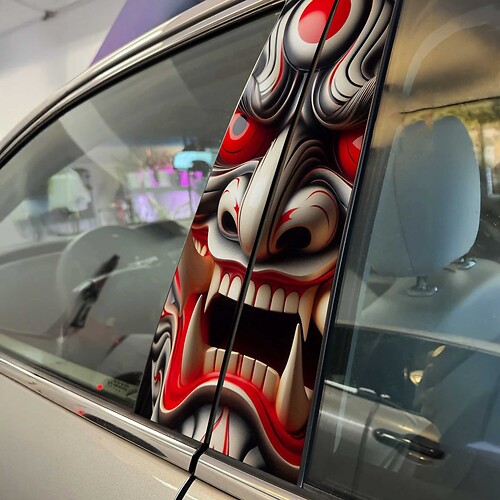 Maschera demoniaca giapponese Hannya Pillar Doors Car Decal Sticker Wrap Grafica personalizzata in vinile per lo styling del veicolo 3
