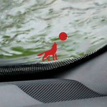 Decalcomania per angolo uovo di Pasqua per parabrezza con lupo e luna - grafica in vinile personalizzata
 2