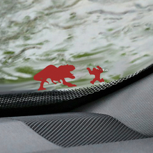Decalcomania per angolo dell'uovo di Pasqua del parabrezza Bigfoot T-Rex e Yeti - grafica in vinile personalizzata
 2