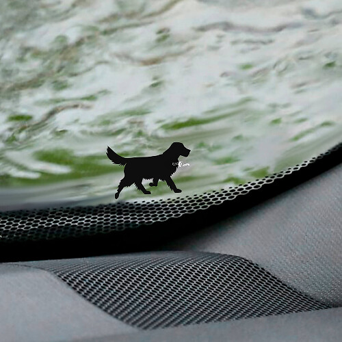 Decalcomania per angolo uovo di Pasqua per parabrezza di cane labrador retriever - grafica in vinile personalizzata
