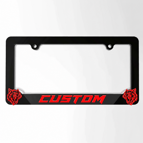 Hellcat Style Red Custom Twin Cat US Format — Cornice targa (universale)