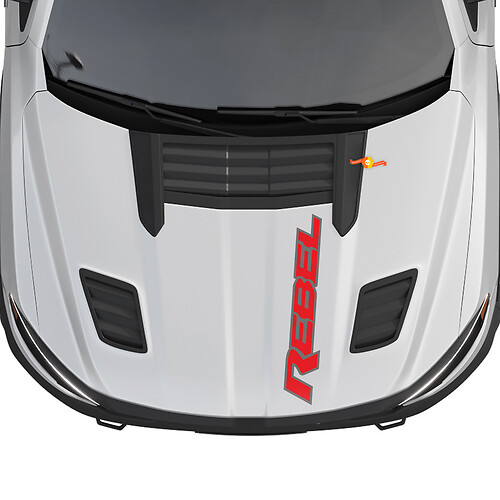 Dodge Ram 1500 Rebel Hood Logo Decalcomania in vinile Adesivo grafico 2 colori
