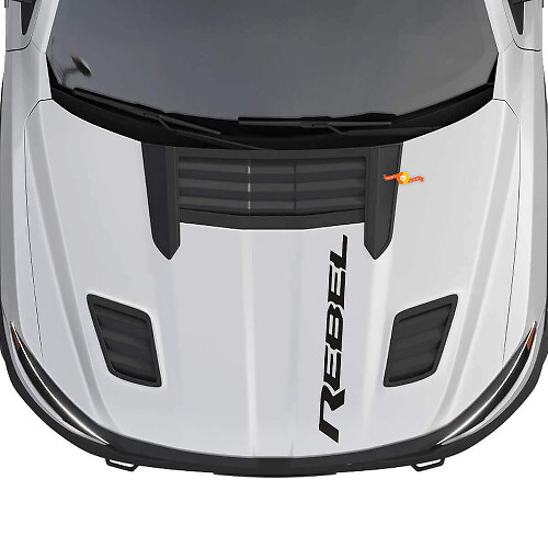 Adesivo in Vinile con Logo Rebel Hood per Dodge Ram 1500 Rebel