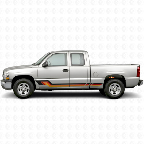 Strisce in Vinile Retro Parallel per Porta e Battitacco per Chevrolet Silverado 1500 GMT800 1999-2007