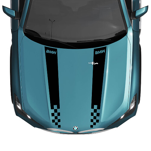 Decalcomania a strisce a scacchi sul cofano BMW X5 G05 - Vinile M Performance 2
