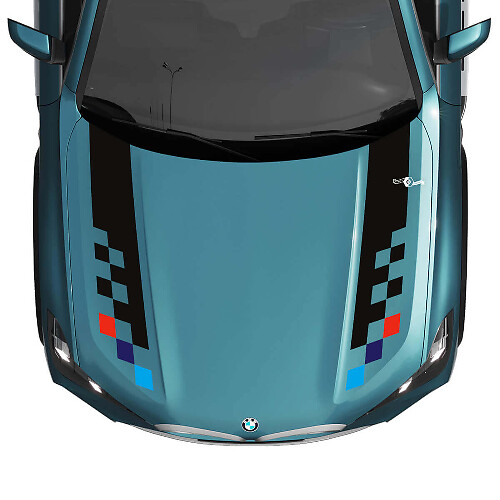 Adesivo Strisce a Scacchiera Cofano BMW X5 G05 - Vinile M Performance 2