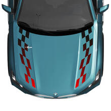 Decalcomania a strisce sfumate a scacchi sul cofano BMW X5 G05 - Vinile M Performance
 2