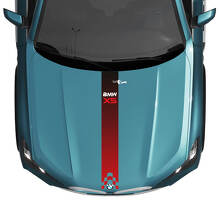 Adesivo in vinile con decalcomania a strisce sfumate centrali per cofano BMW X5 G05 2
 3