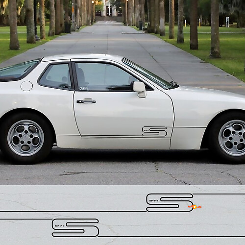 Kit tetto cofano Porsche 944 Turbo a tre strisce - Grafica personalizzata in vinile
