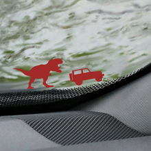 T-Rex Jeep Wrangler Parabrezza Easter Egg Corner Decal - Grafica in vinile personalizzata
 2