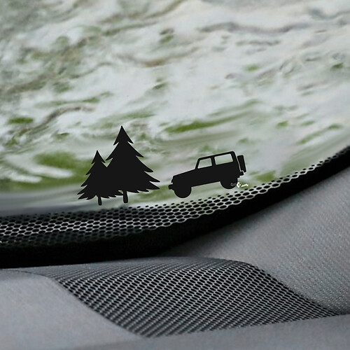 Alberi Jeep Wrangler parabrezza Easter Egg Corner Decal - Grafica in vinile personalizzata
