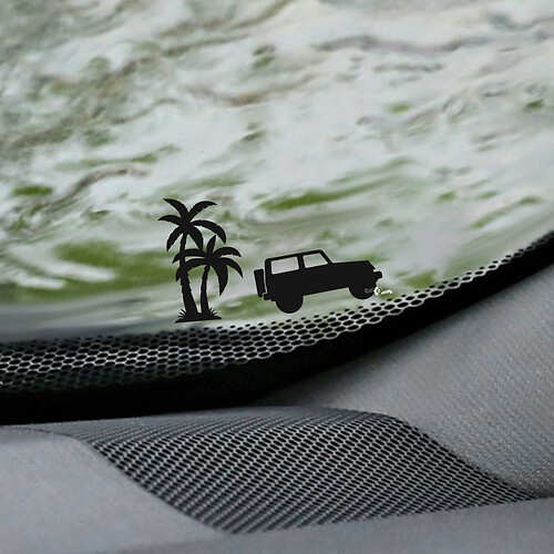 Decalcomania per angolo uovo di Pasqua per parabrezza Jeep Wrangler di Palm - grafica in vinile personalizzata
