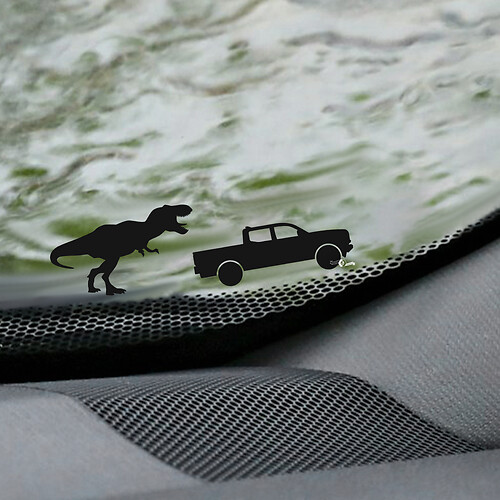 Decalcomania per angolo uovo di Pasqua per parabrezza T-Rex Toyota Tacoma - grafica in vinile personalizzata

