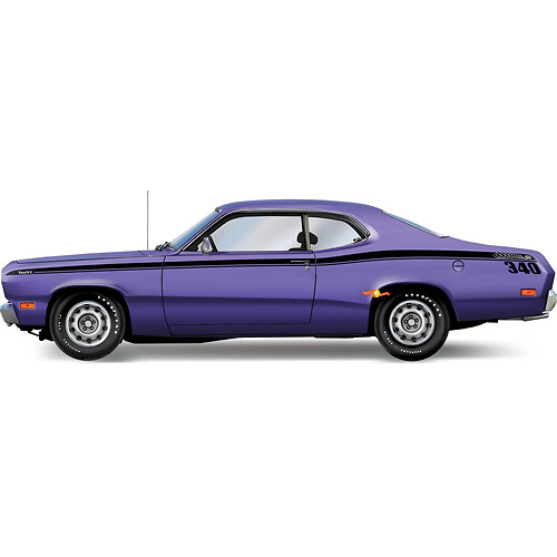 1973 1974 Plymouth Duster Twister 340 kit di decalcomanie a strisce laterali in vinile adesivo Mopar grafico
