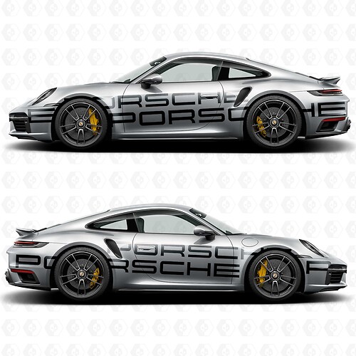 Adesivo decalcomania logo laterale Porsche 911 Carrera Cup Race
