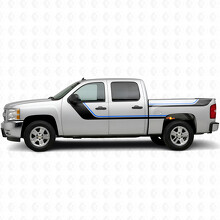 Strisce in vinile accentate superiori spazzolanti per porta e fiancata per Chevrolet Silverado 1500 GMT900 2007-2013_3