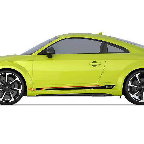 Audi Rings TT Sport Racing Strobe Side Door Stripes Decal Logo adesivi
