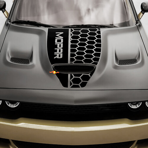 Adesivo decalcomania da corsa in vinile Hemi per cofano Dodge 392 Challenger o Charger 2
