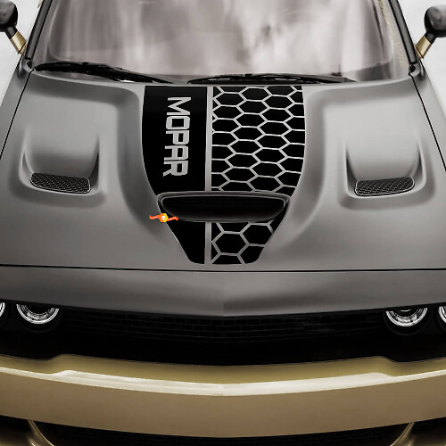 Adesivo decalcomania da corsa in vinile Hemi per cofano Dodge 392 Challenger o Charger 2
