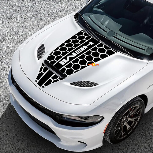 Adesivo decalcomania da corsa in vinile Hemi per cofano Dodge Hemi Honeycomb Challenger o caricabatterie Hemi
