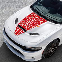 Adesivo vinilico personalizzato a strisce con motivo a nido d'ape per cofano per Dodge Challenger o Charger_3