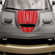 Adesivo vinilico personalizzato a strisce con motivo a nido d'ape per cofano per Dodge Challenger o Charger_4