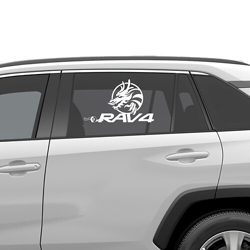 Adesivo grafico per decalcomania in vinile con grafica del drago Rav4 per finestrino laterale adatto per Toyota RAV4
