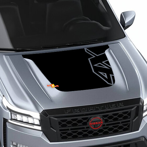 Adesivo Vinile Cofano 4X Decalcomania Grafica Blackout Off-Road per Nissan Frontier Pro-4x